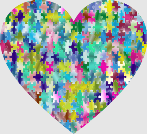 puzzle pieces heart shaped