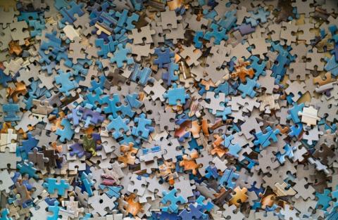puzzle pieces scattered