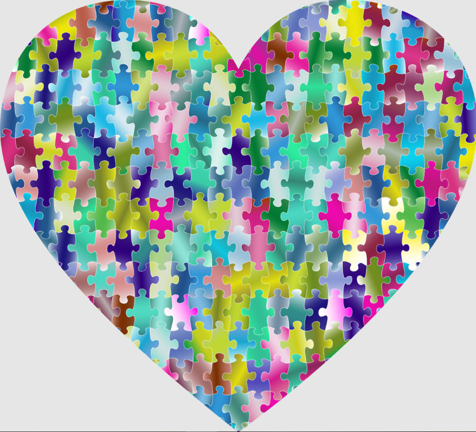 puzzle pieces heart shaped